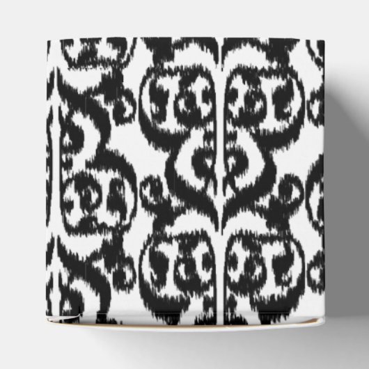 Ikat Moorish Damask - zwart-wit Bedankdoosjes (Bovenkant)