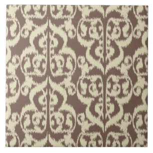 Ikat Moorse Damast - beige en taupe Tegeltje