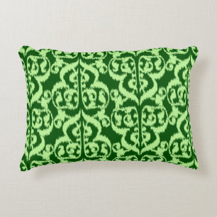 Ikat Moorse Damast - dennenboom en mintgroen Decoratief Kussen