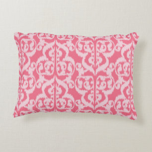 Ikat Moorse damast - tinten koraalroze Decoratief Kussen