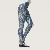 Ikat naadloos patroon blauw, groen, beige harmonie leggings (Rechts)