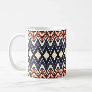 Ikat naadloos patroon. Daskleurstofschilderafdrukk Koffiemok