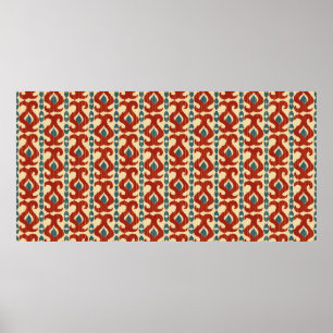Ikat naadloos patroon poster