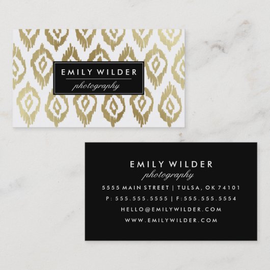 Ikat Or Moderne | Carte de visite (Devant / Derrière)