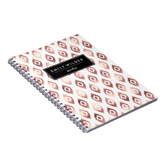 Ikat Or Rose moderne | Carnet (Côté Droit)
