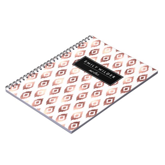 Ikat Or Rose moderne | Carnet (Côté gauche)