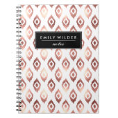 Ikat Or Rose moderne | Carnet (Devant)
