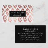 Ikat Or Rose moderne | Carte de visite (Devant / Derrière)