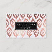 Ikat Or Rose moderne | Carte de visite (Devant)