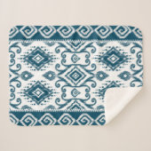 Ikat Paisley Pattern Sherpa Deken (Voorkant (horizontaal))