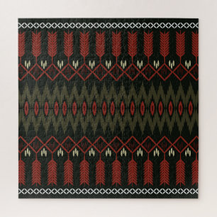 Ikat-patroon: geometrisch etnisch Ornament Legpuzzel