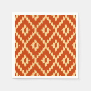 Ikat patroon - Mandarin oranje en koraal Servetten