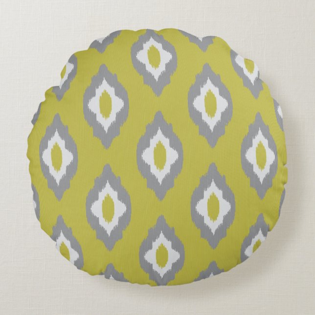 Ikat  patroon rond kussen (Voorkant)