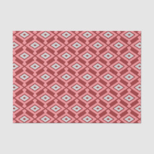 Ikat Pattern - Bourgogne, grijs en koraal Tissuepapier