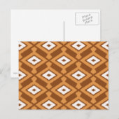 Ikat Pattern - Brown, Rust and Cream Briefkaart (Voorkant / Achterkant)