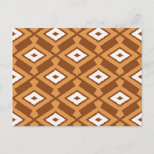 Ikat Pattern - Brown, Rust and Cream Briefkaart (Voorkant)