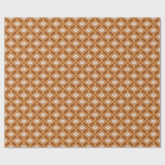 Ikat Pattern - Brown, Rust and Cream Cadeaupapier (Vlak)