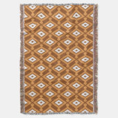 Ikat Pattern - Brown, Rust and Cream Deken (Voorkant Verticaal)