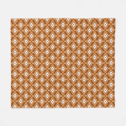 Ikat Pattern - Brown, Rust and Cream Fleece Deken (Voorkant (Horizontaal))