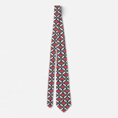 Ikat Pattern - Donkerrood, zwart en wit Stropdas (Achterkant)