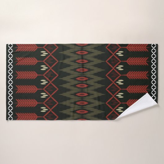 ikat Pattern. Geometrische naadloze versiering. Et Badhanddoek (Badhanddoek)