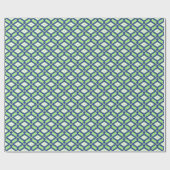 Ikat Pattern - Green, Indigo Blue en White Cadeaupapier (Vlak)