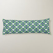 Ikat Pattern - Green, Indigo Blue en White Lichaamskussen (Achterkant)