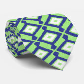 Ikat Pattern - Green, Indigo Blue en White Stropdas (Opgerold)