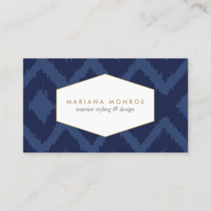 Ikat Pattern in Blue Designer Visitekaartje