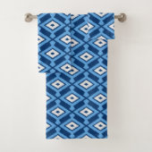 Ikat Pattern, Indigo and Denim Blue Bad Handdoek (Insitu)