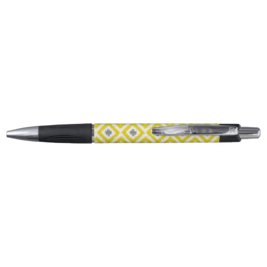 Ikat Pattern Monogrammed Yellow and Grey Diamonds Pen (Achterkant)