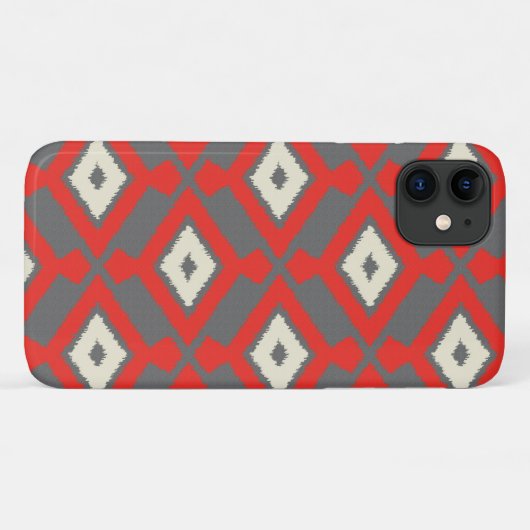 Ikat Pattern - Red, Grey and Beige Case-Mate iPhone Case (Achterkant (horizontaal))