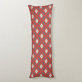 Ikat Pattern - Red, Grey and Beige Lichaamskussen (Achterkant (Verticaal))