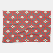 Ikat Pattern - Red, Grey and Beige Theedoek (Horizontaal)