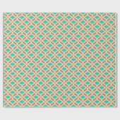 Ikat Pattern - Turquoise, Taupe en Beige Cadeaupapier (Vlak)