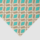 Ikat Pattern - Turquoise, Taupe en Beige Tissuepapier (Detail)