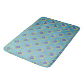 IKAT Peacock Feather Pattern Ombre Wash Background Badmat (Gekanteld)
