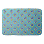 IKAT Peacock Feather Pattern Ombre Wash Background Badmat (Voorkant)
