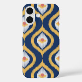 Ikat Series Ogee Blue iPhone 16 Hoesje