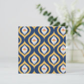 Ikat Series Ogee Blue Flat Kaart (Staand voorkant)