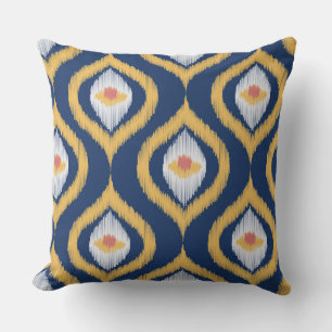 Ikat Series Ogee Blue Kussen