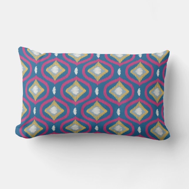 Ikat Series Ogee lichtblauw Kussen (Voorkant)