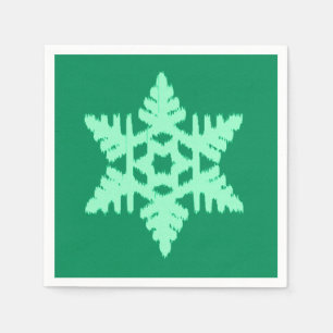 Ikat Sneeuwvlok - Dennengroen en mintgroen Servet