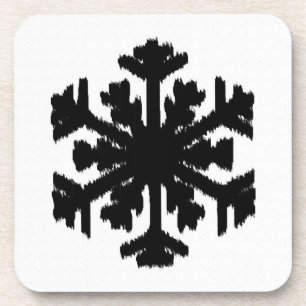 Ikat Sneeuwvlok - Wit en zwart Drankjes Onderzetter
