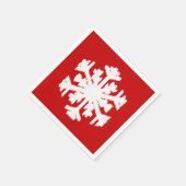 Ikat Snowflake - Donkerrood en wit Servet (Hoek)