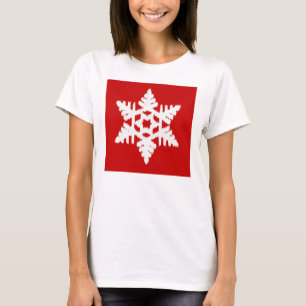 Ikat Snowflake - Donkerrood en wit T-shirt