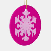 Ikat Snowflake - Fuchsia and ice roze Keramisch Ornament (Rechts)