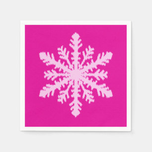 Ikat Snowflake - Fuchsia and ice roze Servet