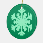 Ikat Snowflake - Pine- en muntgroen Keramisch Ornament (Links)