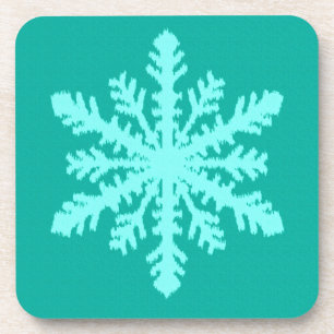Ikat Snowflake - Turquoise en aqua Onderzetter